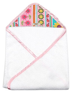 My blankee newborn baby girl hooded pink daisy stripes