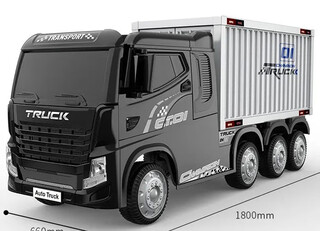Berica heavy truck container truck head children's electric car remote control children's toy car can sit on a child's car black container with cabinet + leather seat + foam wheel