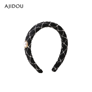 Ajidou ajidou headband for women with high skull, simple and casual, does not hurt the hair, small fragrant style headband, birthday gift, elegant little fragrant style 1 piece
