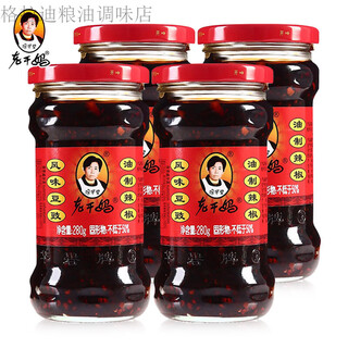老干妈风味豆豉油辣椒豆瓣酱拌面香辣下饭菜 风味豆豉280g*4瓶