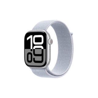 Apple watch series 10 smart watch 46mm silver aluminum case blue cloud loop strap gps model china unicom subsidy