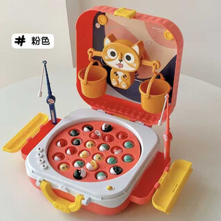 Changxing children's fishing toys magnetic electric kitten fishing rod baby educational early education 5 boys and girls gift pink