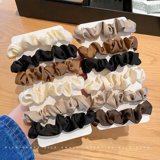 Loose satin large intestine hair tie, simple hair rope, versatile headband, women's ball head hair elastic band ts62-satin large intestine hair tie 1 random