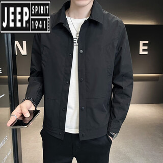Jeep (jeep) men's jacket spring and autumn 2025 new business executive slim jacket thin style spring small suit trendy black 4xl 175-190jin jin equals 0.5 kg