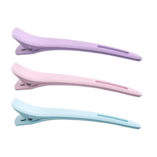 Xiang princess hairdressing special hairstylist long mouth clip duckbill clip barber shop perming and dyeing zone positioning seamless hair clip styling clip 1# color 3 pieces