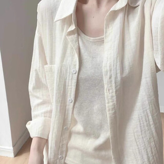 Miao yijia sun protection white shirt for women summer and autumn 2025 new thin shirt blouse cardigan chiffon top jacket summer slightly see-through thin shirt sun protection jacket one size fits all recommended 135jin jin equals 0.5kg within