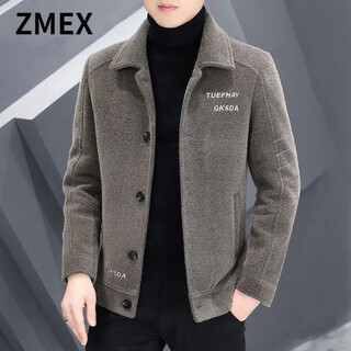 Zmex new men's jacket spring and autumn trendy versatile thin top lapel jacket men's khaki 2xl recommended 120-140jin jin equals 0.5 kg