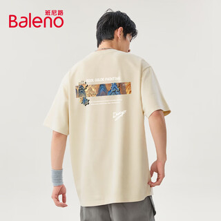 Baleno 2025 new national trend short-sleeved men's summer heavy cotton t-shirt men's quarter-sleeved loose breathable top men's style