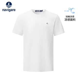 Navigare italian small sailing ship men's casual simple cool solid color short-sleeved t-shirt 1125505307 glacier white m