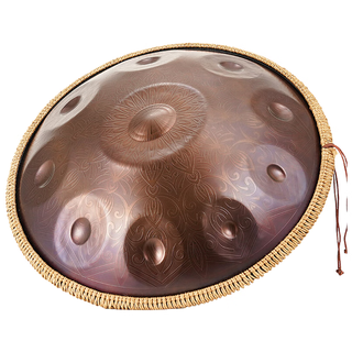 白龙吟handpan高端灰烬钢手碟不锈钢D小调空灵治愈打击乐器初学一步到位 10音-灰烬钢-紫色-蚀刻曼陀罗 10音-5天内发货