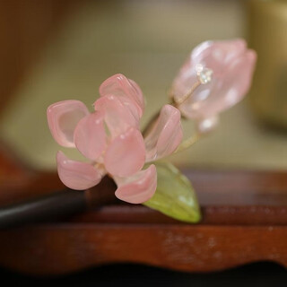 Antique handmade lotus hairpin with tassels, two sizes, two-piece set, high-end hairpin, hanfu hairpin, lotus hairpin pink