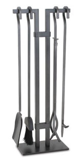 Pilgrim 73cm modern iron fireplace tool set 4-piece set shovel brush clamp fire pliers