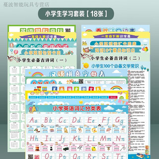 26 english letters, natural spelling and pronunciation for children, 26 english letters, 24 wall charts, wall stickers, dd-10 primary school student learning set, 18 pieces, small