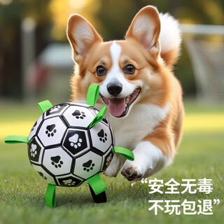 Qi oh dog toy ball, bite resistant, self-happy toy, labrador, corgi training, dog football, pet supplies, size s - small and medium-small dogs, thickened upgraded model