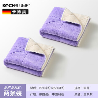 Carbome fiber rag absorbent kitchen special towel cleaning household dishwashing cloth monet purple (2 packs) 30*30