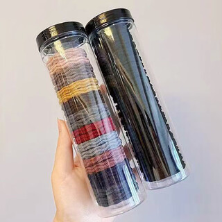 Likashi high elasticity hair tie women's hair rubber band headband thickened durable no harm hair seamless wood hairpin style rubber band tzs-1 wavy black bag of 10