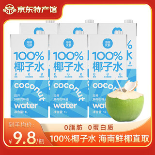 Hailan youxian 100% pure coconut water, rich in natural electrolytes, hainan specialty nfc coconut green juice 0 added coconut water 1000ml*6