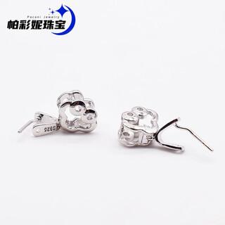 Chiqing boutique 18k gold jade buckle 925 silver plated melon seed buckle long needle jade pendant clip buckle diy jade plated 24k pt950 platinum gold (c137 style)