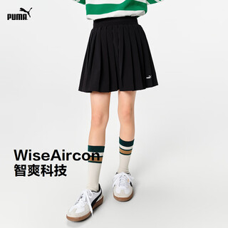 Puma official authentic new children's summer short skirt fashionable pleated skirt moisture absorption and quick drying black 90001 140