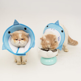 Ycqpet elizabeth circle cat pet headgear anti-licking neck collar anti-bite neutered dog soft shame circle muppet blue m