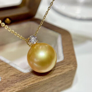 Microgift 925 silver south sea thick gold pearl pendant queen princess pearl pendant classic princess diana gold bead pendant french romance classic princess 14mm south sea thick gold