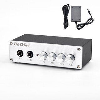 Budi music god's family ktv karaoke singing preamplifier bluetooth reverb effect dual microphone microphone karaoke preamplifier + 12v power supply needs to be connected to the amplifier for use
