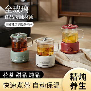 Multifunctional all-glass cooking gift mini health pot office electric cup for tea making small health pot teapot smart touch model 600 pots + tea drain + 2 cups