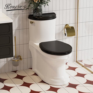 蔻伦蔻伦法式复古马桶坐便器美式古典虹吸式个性创意酒店欧式座厕 维也纳Vienna-黑色脲醛盖板 400mm