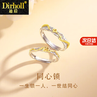 Dirholl concentric lock platinum ring pt950 couple ring birthday 520 valentine's day gift for girlfriend and wife light luxury style - concentric lock pair of rings - no engraving