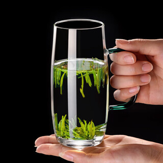 Niye glass green tea cup high borosilicate hot water resistant cup men's office single monkey kui special drinking utensil with handle