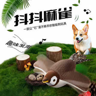 Qi oh dou dou bird electric cat toy bird sound simulation bird cat hunting toy self-happiness artifact automatic cat flirting stick dou dio sparrow wings vibration sound