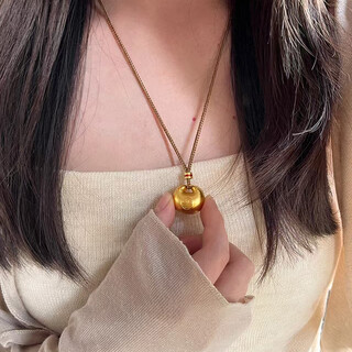 Chuxiao's new 18k gold baby safety lock pendant 3d hard gold little fat fortune gold tuo blessing braided rope necklace for girlfriend premium little fat fortune pendant + necklace