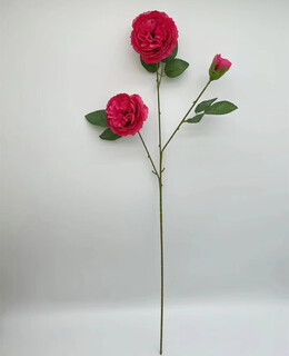 Simulated 3-head peonies wedding flower arrangement rose flower sea wedding arrangement fake flowers brazilian rose ground line lead silk flowers rose red