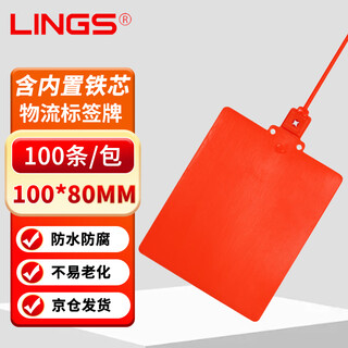 Lings logistics tags, red 100 pack, express logistics tags, tie tie tags, built-in plastic lock cylinder tags