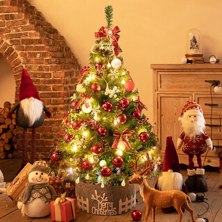 Xinxin jingyi christmas tree 1.2m christmas decorations encrypted home shopping mall lights glowing christmas tree scene layout red