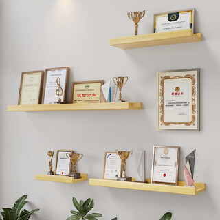 All medal display racks, honor display walls, certificates, corporate trophy display cabinets, wall-mounted storage racks 120x12cm - solid wood color