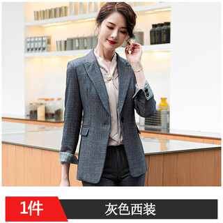 Purple charming black suit jacket women's short style small spring autumn winter new slim fit ladies casual suit gray suit m (recommended 90-100 jin jin equals 0.5 kg)
