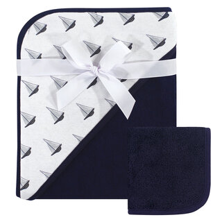 Hudson babybaby baby bath towel, non-toxic, cotton material, sailboat, one size fits all
