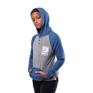 Ultra game nfl boys ultra soft hoodie pullover henley sweatshirt new york giants 14-16