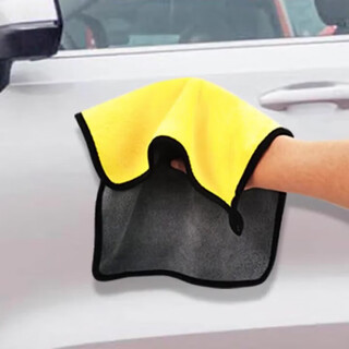 Rag car wash towel coral velvet double-sided two-color car wipe towel thickened absorbent towel car cleaning cloth coral velvet rag 30cm*30cm 3 pieces