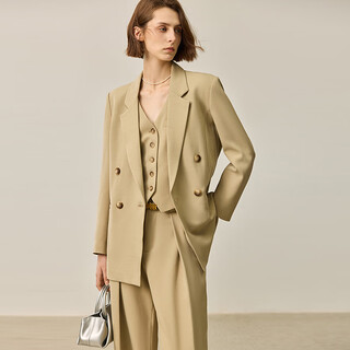Lily french commuter temperament high-end suit suit for women beige casual suit jacket for women autumn new style 717 khaki s