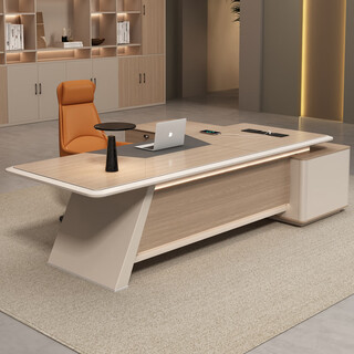 Litang high-end lacquered office desk boss table light luxury desk simple modern high-end manager office president table 2.0 meters boss table + chair