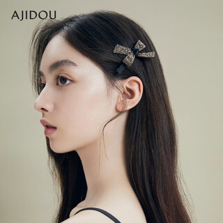 Ajidou ajidou hair clip ins style fashionable simple bow rhinestone bangs clip offline same style side clip birthday gift