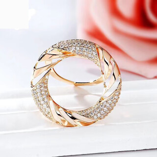 Woug gold store autumn and winter fashion silk scarf buckle brooch dual-purpose non-fading shawl buckle women's versatile t-shirt corner khaki circle gold