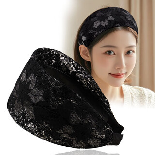 Ruozilai wide-brimmed toothed summer new style hair hoop, breathable and fashionable hair clip to cover white hair artifact headband, breathable home hair accessories, black