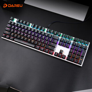 Dareu ek815 mechanical alloy version keyboard wired gaming keyboard 108 keys multi-key no rollover chicken computer office keyboard mixed light black silver red axis