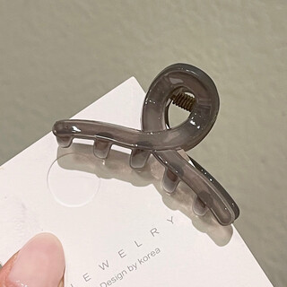 Yuqi internet celebrity high-end hairpin, triangle gripper on the back of the head, female hairpin, shark clip, hairpin, hairpin, hairpin, jelly gray