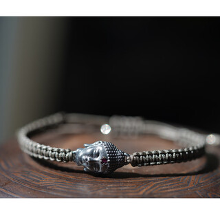 Li shen pace bracelet collection. november topaz-ruby buddha tanzanite multi-color transfer beads retro designer ruby buddha braided rope sterling silver bracelet