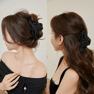 Chimera (chimera) high-end back-of-the-head hairstyle shark clip with sparkling fabric hair clip and half-tied ponytail clip for girls birthday gift