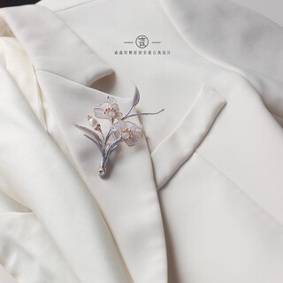 Olevo's dense hairpin丨fei xiang丨original intangible velvet flower bamboo leaf new chinese style antique classical jewelry brooch xiangfei brooch